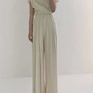 Commense Cream Wide-Leg Trousers